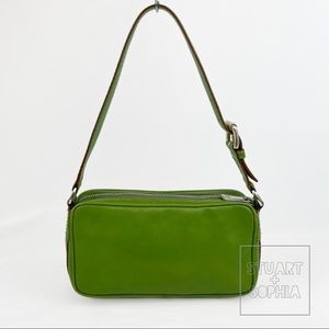 Vintage 90s Y2K Leather Michael Kors Apple Green Camera Bag